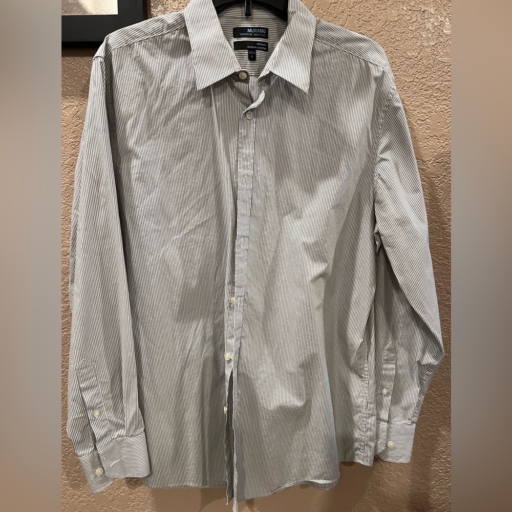 Men’s Murano pinstriped long sleeve dress shirt
